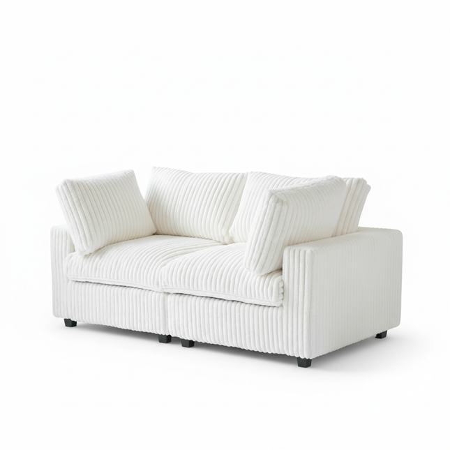 Solenza Palatina | 79" Cloud Modular 2-Seater Loveseat Sofa | Washable Plush Fabric