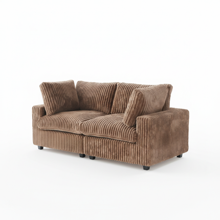 Solenza Palatina | 79" Cloud Modular 2-Seater Loveseat Sofa | Washable Plush Fabric