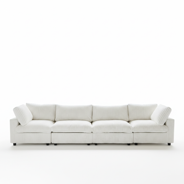 Solenza Palatina | 157" XL Cloud Modular 4-Seater Sofa | Washable Plush Fabric