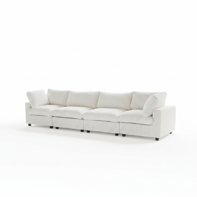 Solenza Palatina | 157" XL Cloud Modular 4-Seater Sofa | Washable Plush Fabric