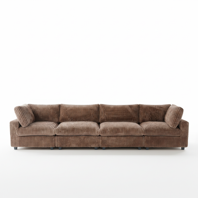 Solenza Palatina | 157" XL Cloud Modular 4-Seater Sofa | Washable Plush Fabric