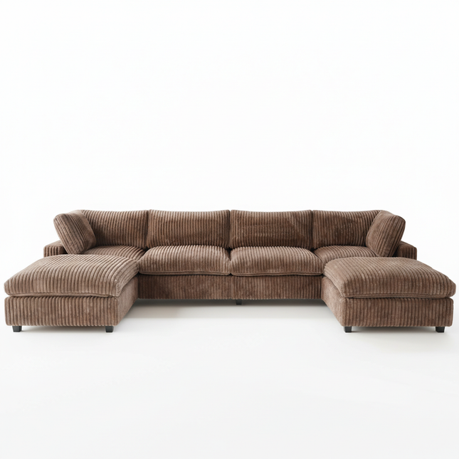 Solenza Palatina | 157" XL Cloud Modular U-Shaped Sectional + 2 Ottomans | Washable Plush Fabric