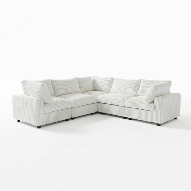 Solenza Palatina | 118" Cloud Modular V-Shaped Corner Sectional | Washable Plush Fabric