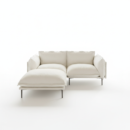 Solenza Aurora | 75" Cloud Modular 2-Seater Sectional + Ottoman - Washable Velvet