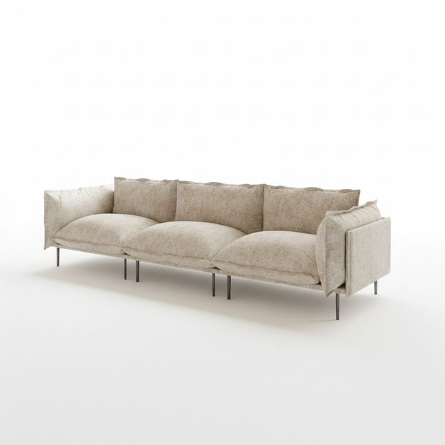 Solenza Aurora | 111" Cloud Modular 3-Seater Sofa - Washable Velvet
