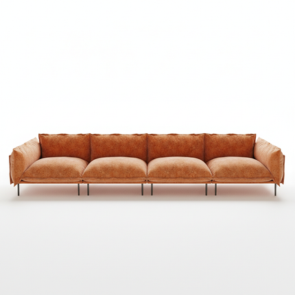 Solenza Aurora | 147" XL Cloud Modular 4-Seater Sofa - Washable Velvet