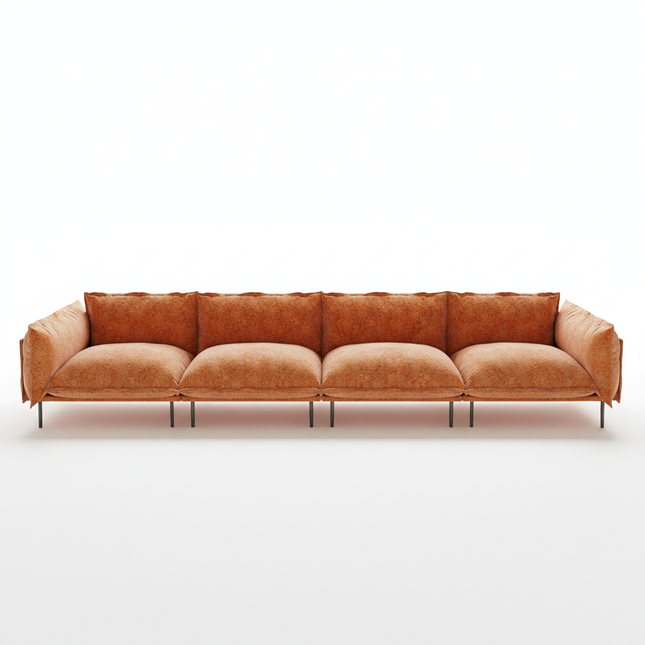Solenza Aurora | 147" XL Cloud Modular 4-Seater Sofa - Washable Velvet