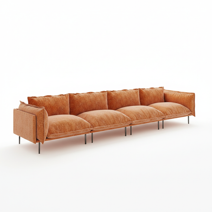 Solenza Aurora | 147" XL Cloud Modular 4-Seater Sofa - Washable Velvet