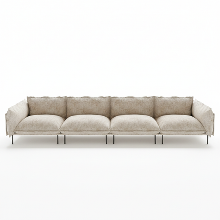 Solenza Aurora | 147" XL Cloud Modular 4-Seater Sofa - Washable Velvet