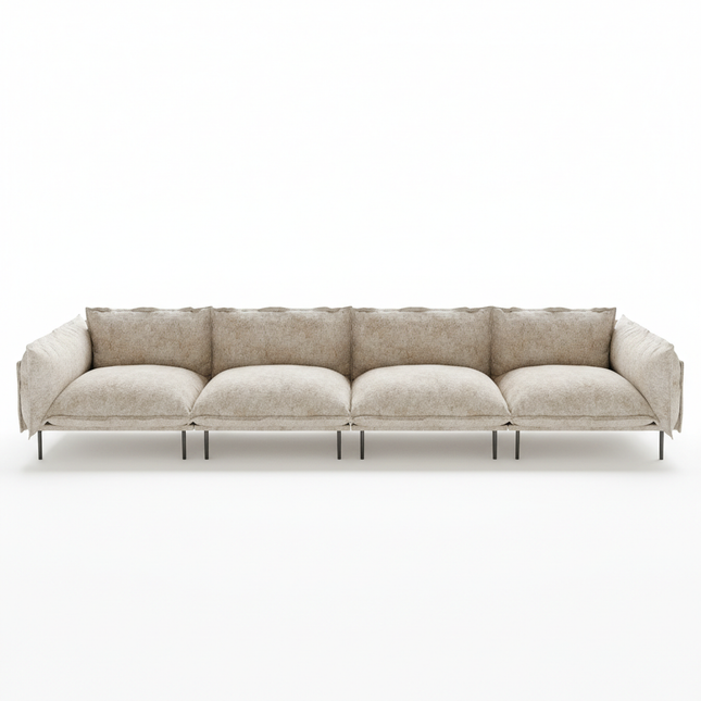 Solenza Aurora | 147" XL Cloud Modular 4-Seater Sofa - Washable Velvet