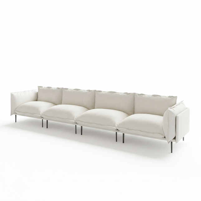 Solenza Aurora | 147" XL Cloud Modular 4-Seater Sofa - Washable Velvet