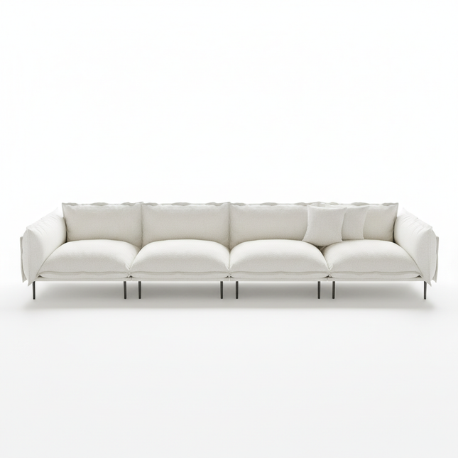 Solenza Aurora | 147" XL Cloud Modular 4-Seater Sofa - Washable Velvet