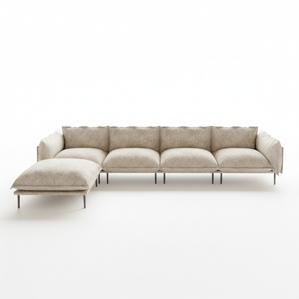 Solenza Aurora | 147" XL Cloud Modular 4-Seater Sectional + Ottoman - Washable Velvet