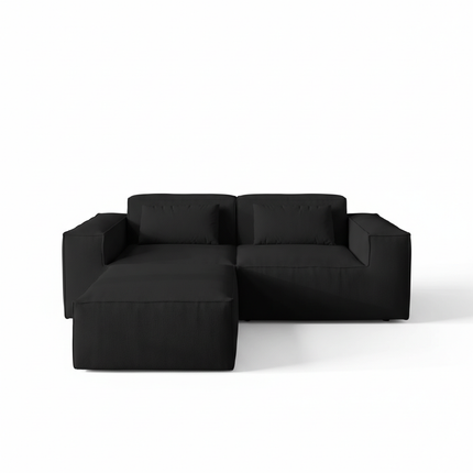 Solenza Mellow | 83" Cloud Modular 2-Seater Sectional + Ottoman | Washable Velvet Sofa