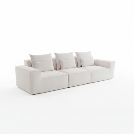 Solenza Mellow | 118" Cloud Modular 3-Seater Sofa | Washable Velvet Sofa