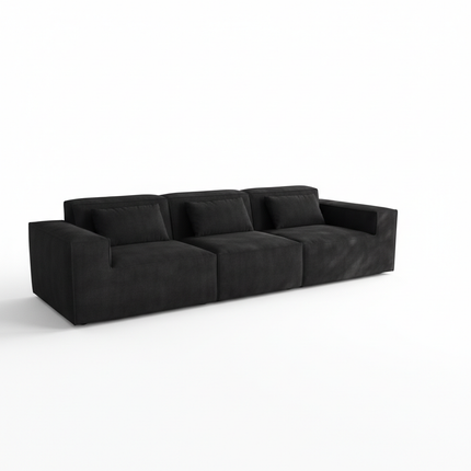 Solenza Mellow | 118" Cloud Modular 3-Seater Sofa | Washable Velvet Sofa