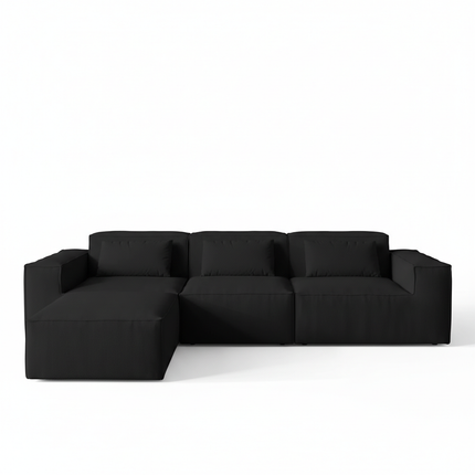 Solenza Mellow | 118" Cloud Modular 3-Seater Sectional + Ottoman | Washable Velvet Sofa