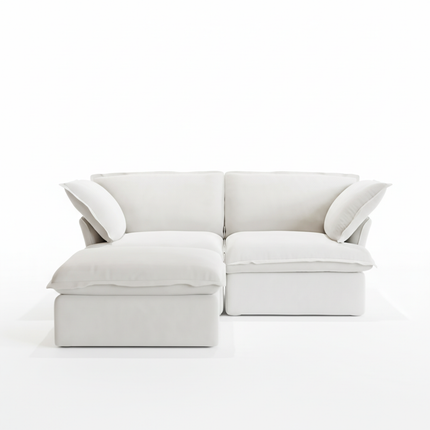 Solenza Lounge | 83" Cloud Modular Sectional + Ottoman | Washable Sofa
