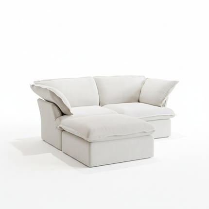 Solenza Lounge | 83" Cloud Modular Sectional + Ottoman | Washable Sofa