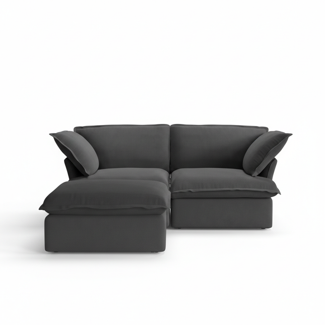 Solenza Lounge | 83" Cloud Modular Sectional + Ottoman | Washable Sofa