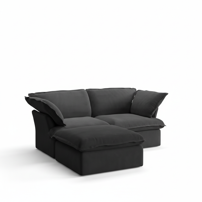 Solenza Lounge | 83" Cloud Modular Sectional + Ottoman | Washable Sofa