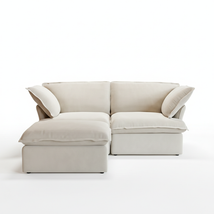 Solenza Lounge | 83" Cloud Modular Sectional + Ottoman | Washable Sofa