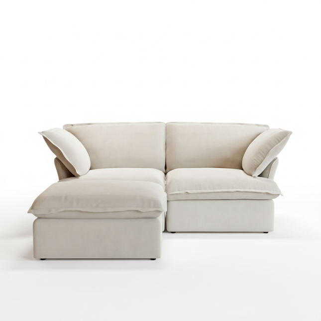 Solenza Lounge | 83" Cloud Modular Sectional + Ottoman | Washable Sofa