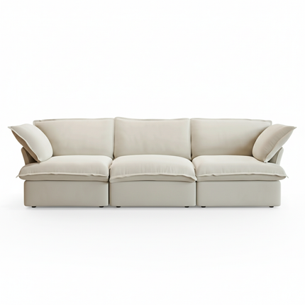 Solenza Lounge | 122" Cloud Modular 3-Seat Sofa | Washable Linen Sofa