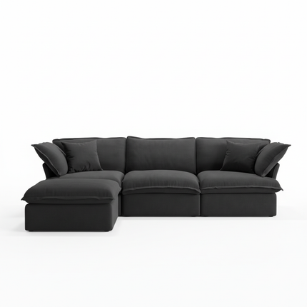 Solenza Lounge | 122" Cloud Modular Sectional + Ottoman | Washable Sofa