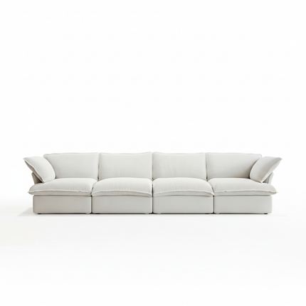 Solenza Lounge | 162" Cloud Modular 4-Seat Sofa | Washable Linen Sofa