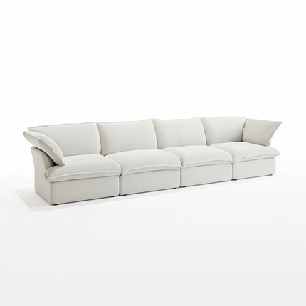 Solenza Lounge | 162" Cloud Modular 4-Seat Sofa | Washable Linen Sofa