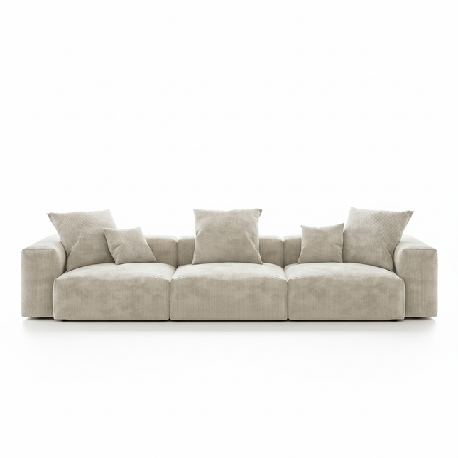 Solenza Haven | 142" Oversized Modular Corduroy 3-Seater Sofa | Washable & Pet-Friendly
