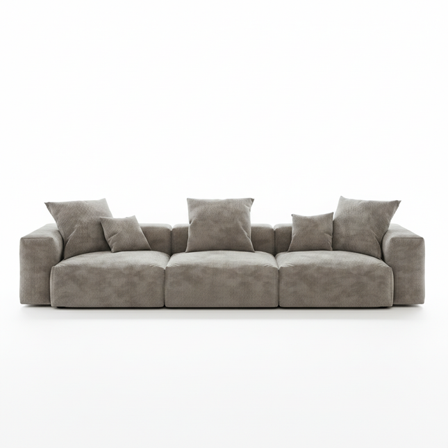 Solenza Haven | 142" Oversized Modular Corduroy 3-Seater Sofa | Washable & Pet-Friendly