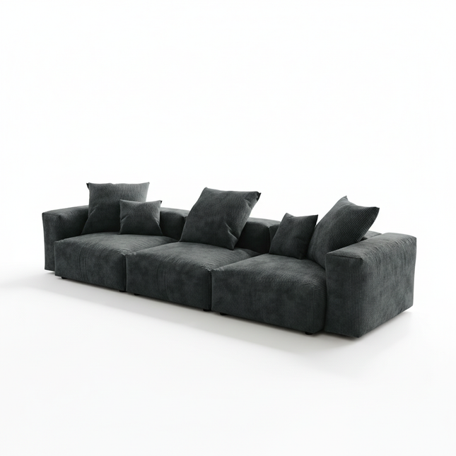 Solenza Haven | 142" Oversized Modular Corduroy 3-Seater Sofa | Washable & Pet-Friendly