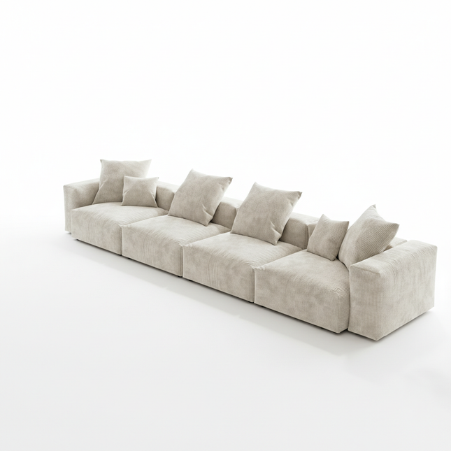 Solenza Haven | 181" XL Modular Corduroy 4-Seater Sofa | Washable & Pet-Friendly
