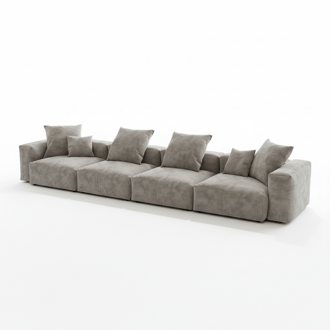 Solenza Haven | 181" XL Modular Corduroy 4-Seater Sofa | Washable & Pet-Friendly