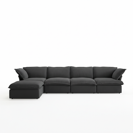 Solenza Lounge | 162" Cloud Modular L-Shape + Ottoman | Washable Sofa