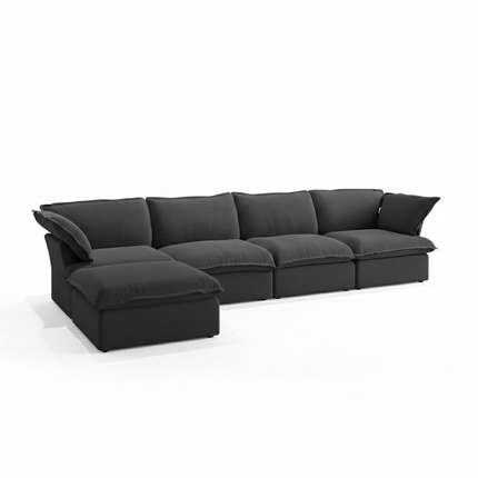 Solenza Lounge | 162" Cloud Modular L-Shape + Ottoman | Washable Sofa