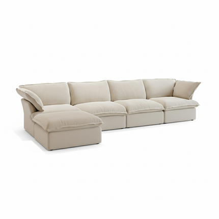 Solenza Lounge | 162" Cloud Modular L-Shape + Ottoman | Washable Sofa