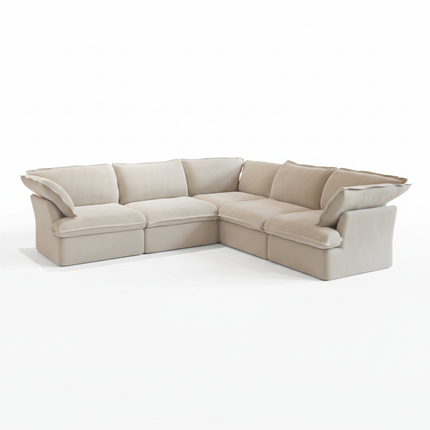 Solenza Lounge | 122" Cloud Modular Corner Sectional | Washable Sofa