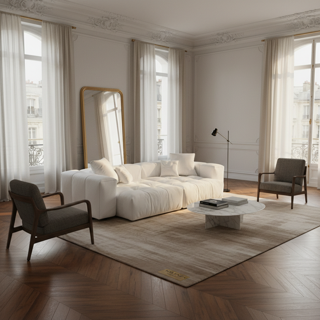 Solenza Elysian | 104" Modular 2-Seater Loveseat | Washable Linen Sofa