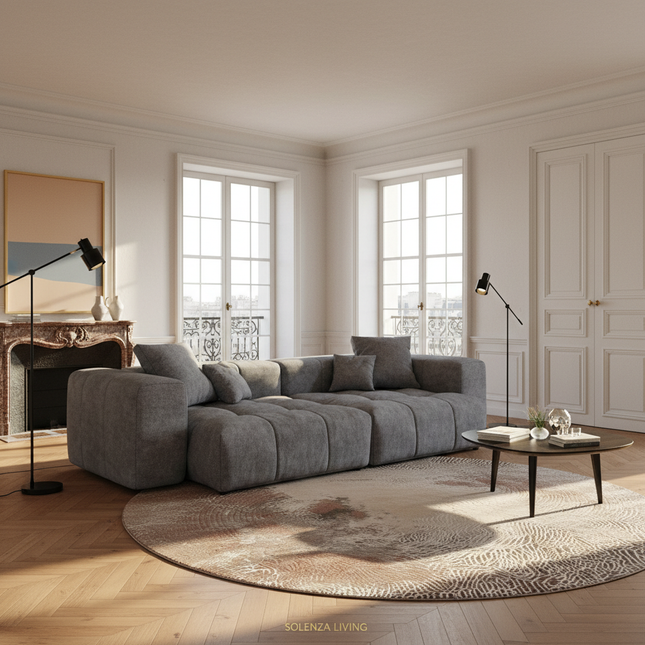 Solenza Elysian | 104" Modular 2-Seater Loveseat | Washable Linen Sofa