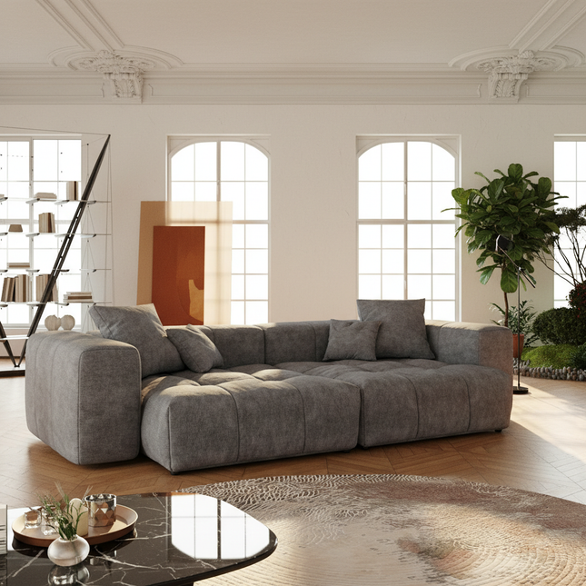 Solenza Elysian | 104" Modular 2-Seater Loveseat | Washable Linen Sofa