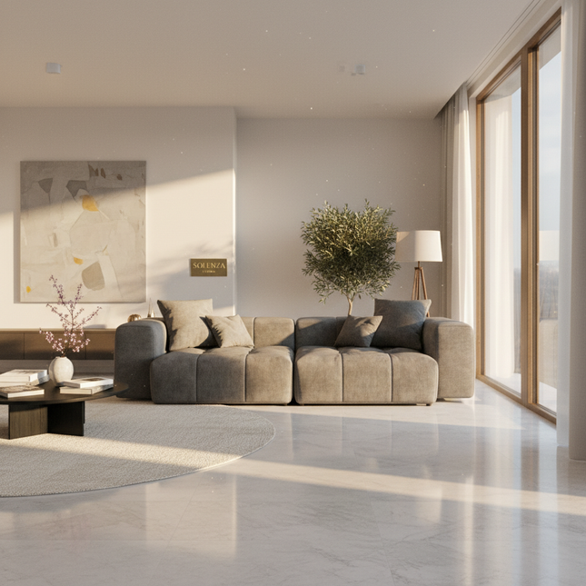 Solenza Elysian | 104" Modular 2-Seater Loveseat | Washable Linen Sofa