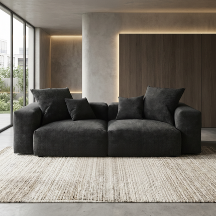 Solenza Haven | 102" Modular Corduroy 2-Seater Loveseat | Washable & Pet-Friendly