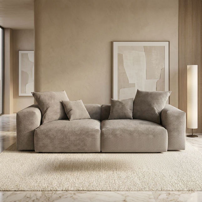 Solenza Haven | 102" Modular Corduroy 2-Seater Loveseat | Washable & Pet-Friendly