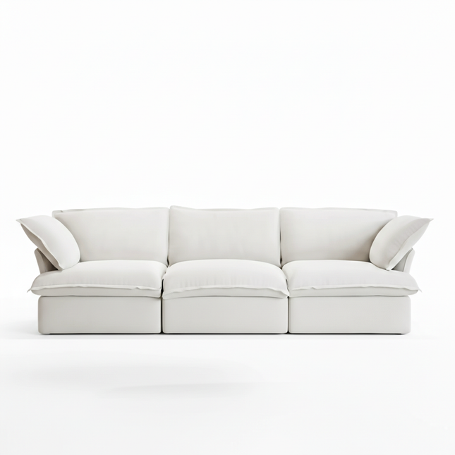 Solenza Lounge | 122" Cloud Modular 3-Seat Sofa | Washable Linen Sofa