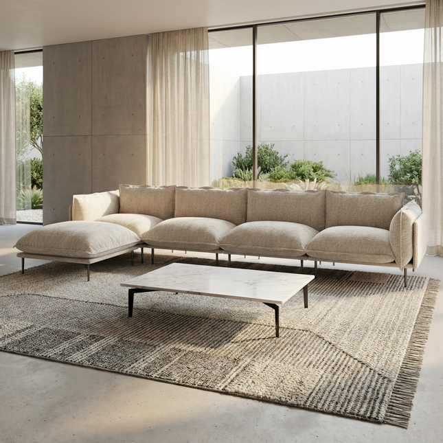 Solenza Aurora | 147" XL Cloud Modular 4-Seater Sectional + Ottoman - Washable Velvet