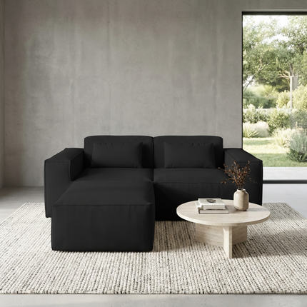 Solenza Mellow | 83" Cloud Modular 2-Seater Sectional + Ottoman | Washable Velvet Sofa