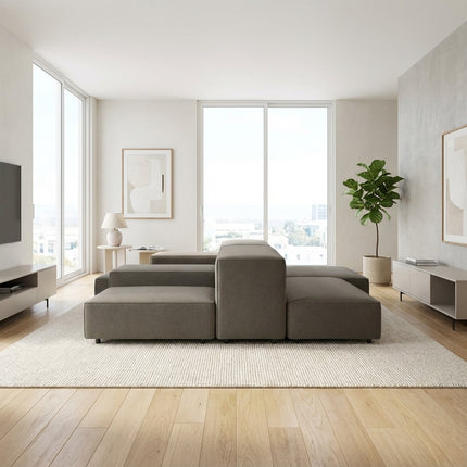 Solenza | Extrasoft Modular Sofa | Designer Linen Cloud Collection